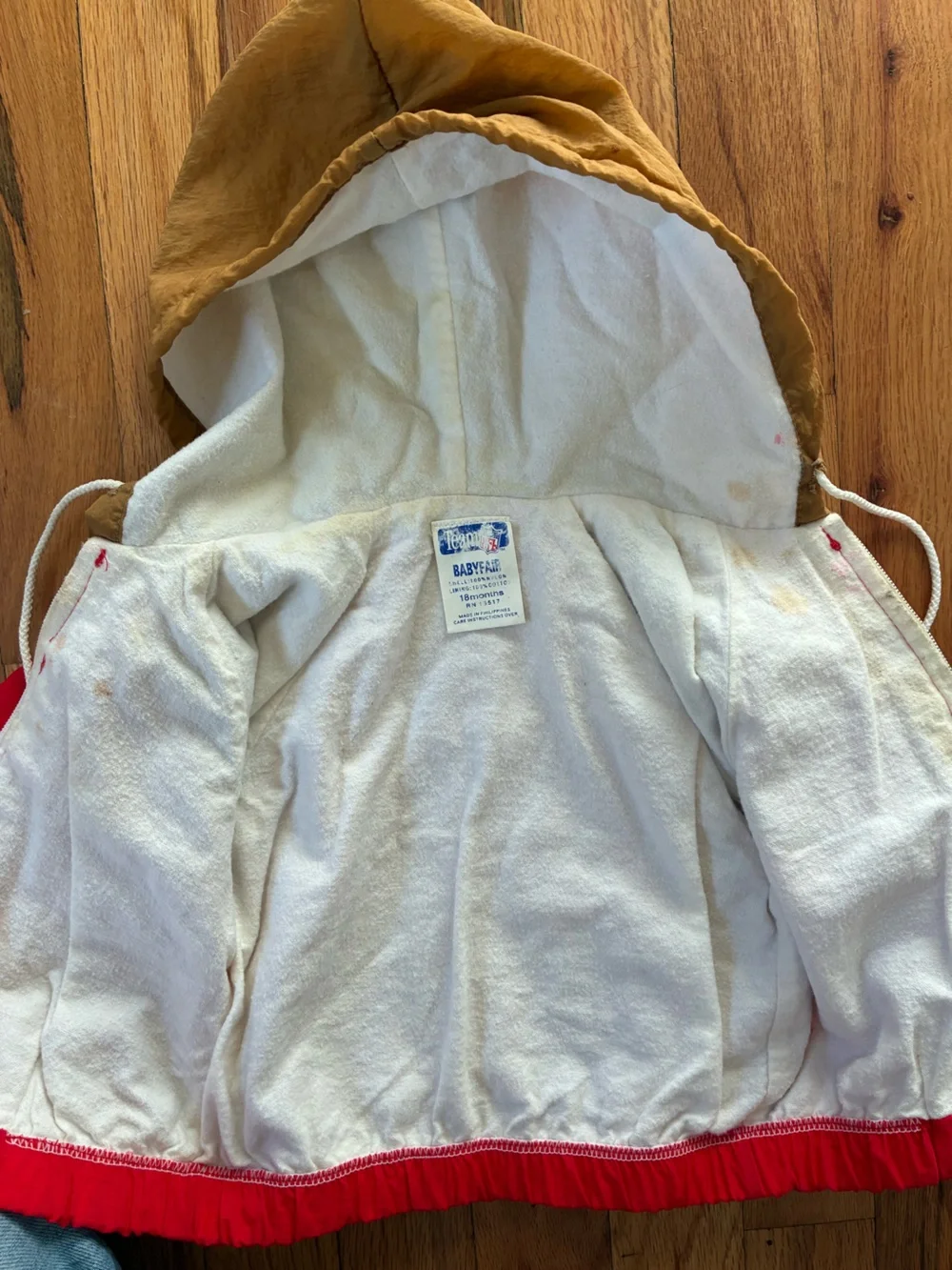 Vintage SF 49ers Babyfair Team NFL Official Hooded Windbreaker Baby Size 18 Mo. - Picture 4 of 6
